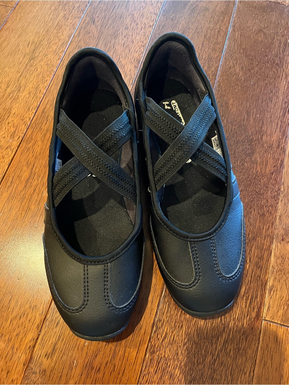 adidas Girls Black Mary Jane Cross-Strap Dress Shoes